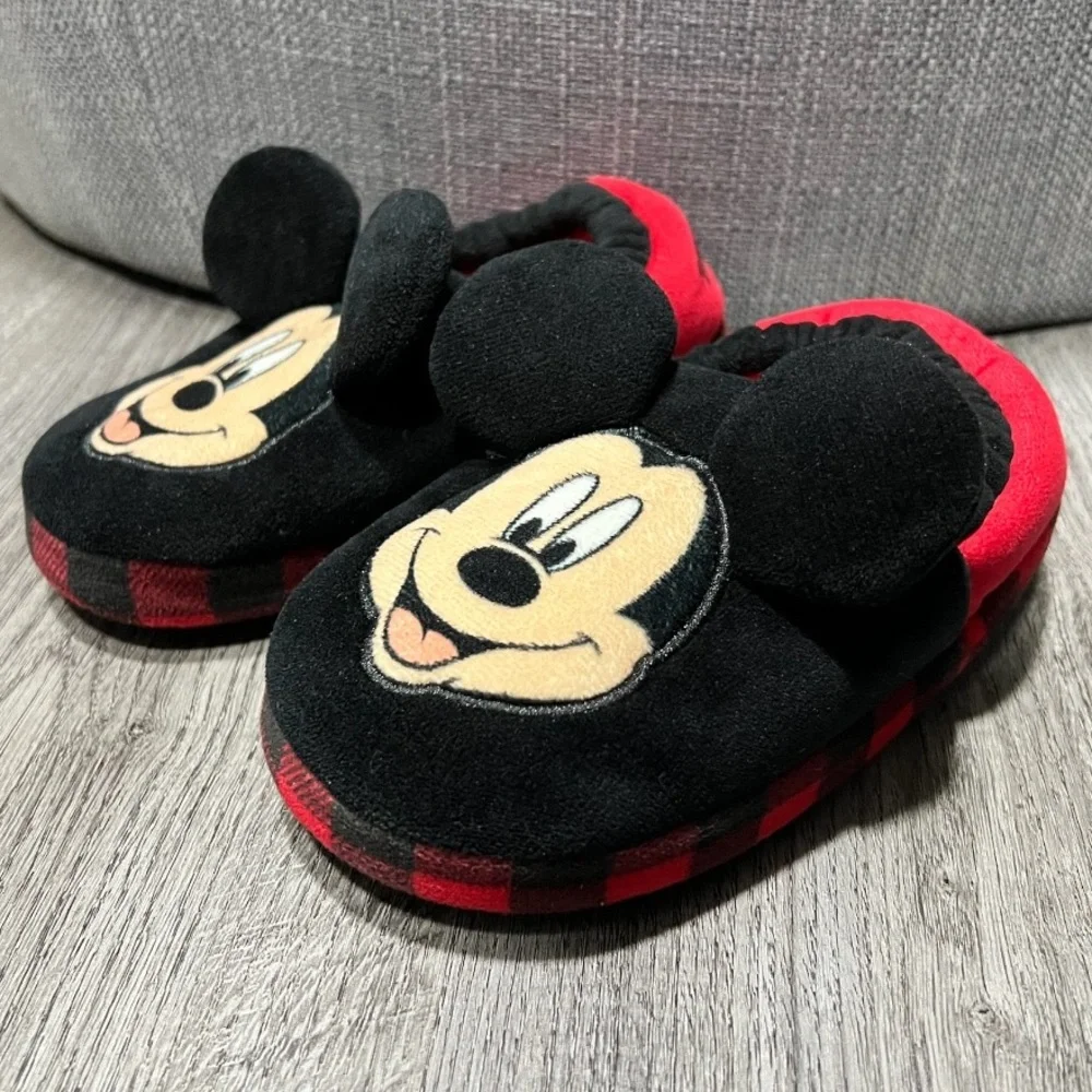 Disney Mickey Mouse Toddler Slippers Boys Size L 9/10